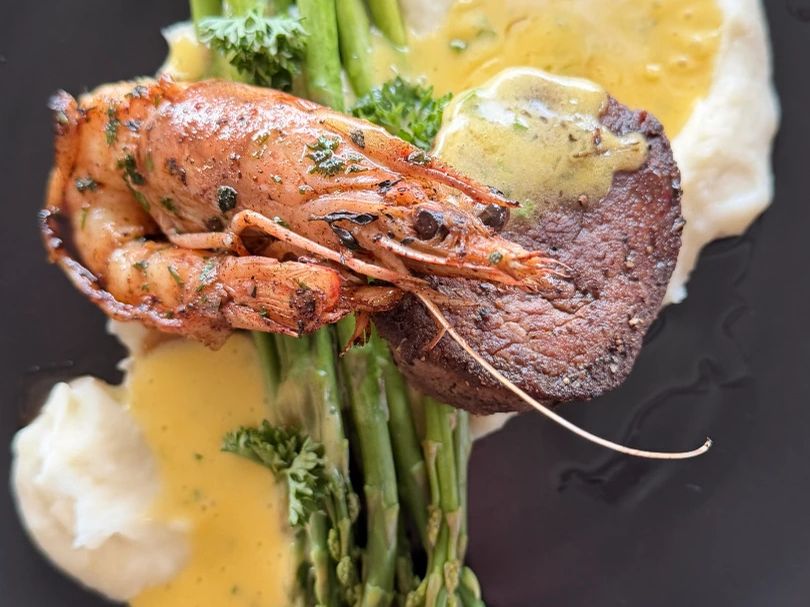 A plate by Dillion Cappello, seafood private chef in Los Angeles