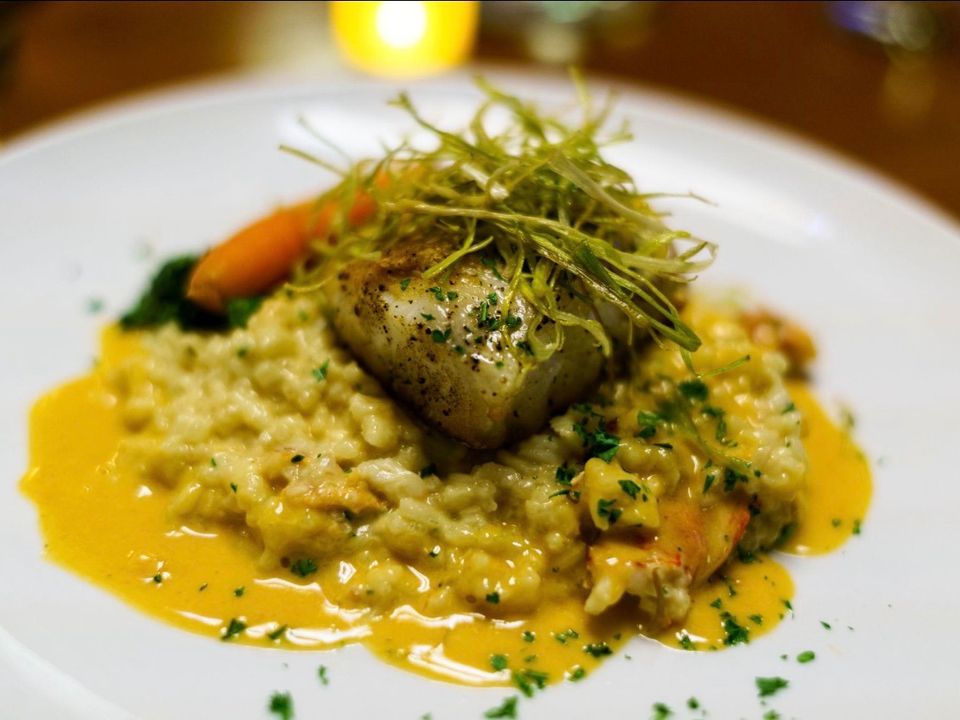A plate by Tamara Mayes, seafood private chef in Los Angeles