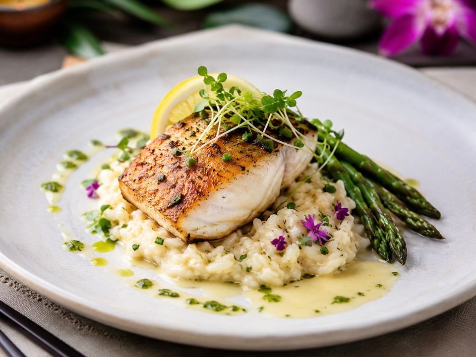 A plate by Tamara Mayes, seafood private chef in Los Angeles